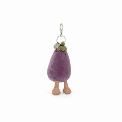 Jellycat Vivacious Vegetable Aubergine Bag Charm Australia | 756824HJT